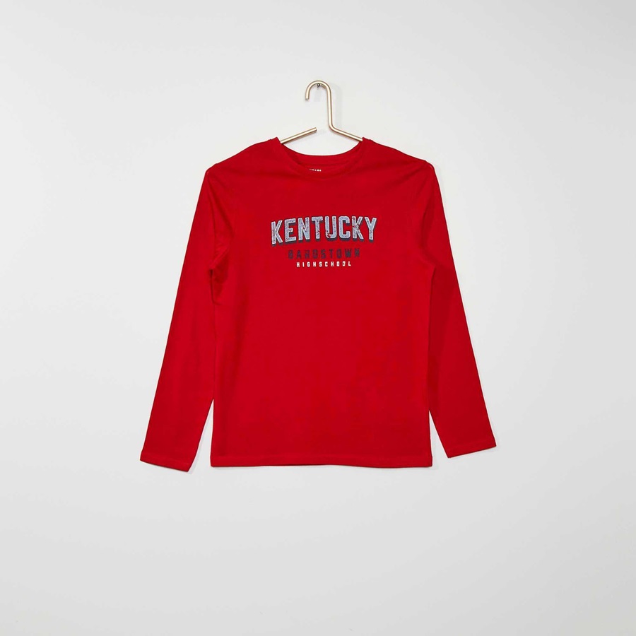 تیشرت آستین بلند پسرانه کیابی Kiabi YG180 طرح کنتاکی